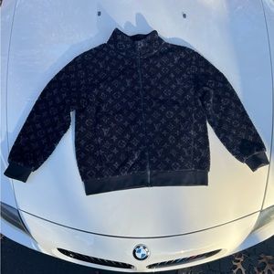 Louis Vuitton Navy Fleece Monogram Jacket
